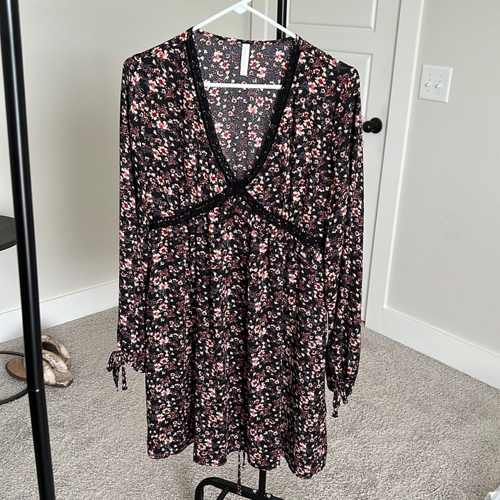 Fall Floral Long Sleeve Dress